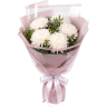 Букет из пушистых белоснежных хризантем «Этюд» с фисташкой